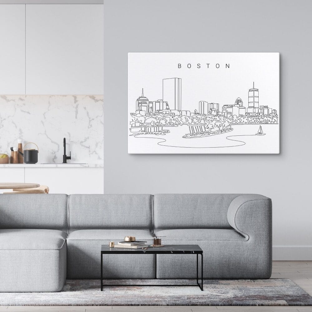 Boston Skyline Charles RIver Canvas Art Print Lifestyle Boston Skyline Charles RIver Canvas Art Print Lifestyle