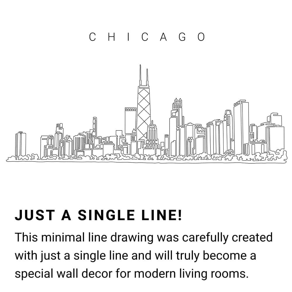 Chicago Skyline Continuous Line Drawing Art Work Chicago Skyline Continuous Line Drawing Art Work