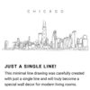 Chicago Skyline Continuous Line Drawing Art Work