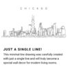 Chicago Skyline Continuous Line Drawing Art Work