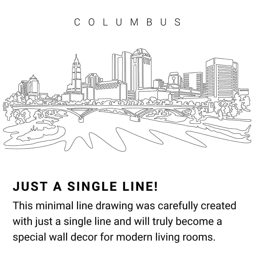 Columbus Skyline Continuous Line Drawing Art Work Columbus Skyline Continuous Line Drawing Art Work