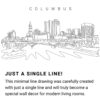Columbus Skyline Continuous Line Drawing Art Work