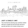 Columbus Skyline Continuous Line Drawing Art Work