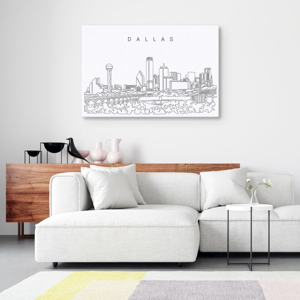 Dallas Skyline Canvas Art Print Lifestyle Dallas Skyline Canvas Art Print Lifestyle
