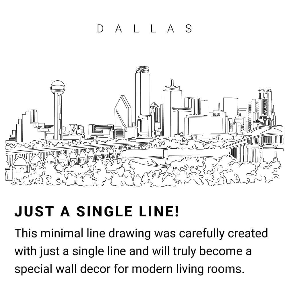 Dallas Skyline Continuous Line Drawing Art Work Dallas Skyline Continuous Line Drawing Art Work