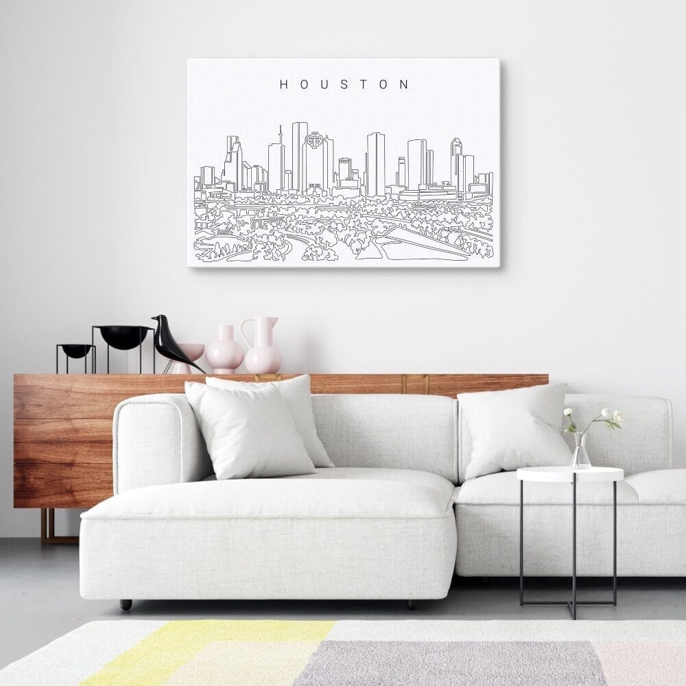 Houston Skyline Canvas Art Print Lifestyle Houston Skyline Canvas Art Print Lifestyle