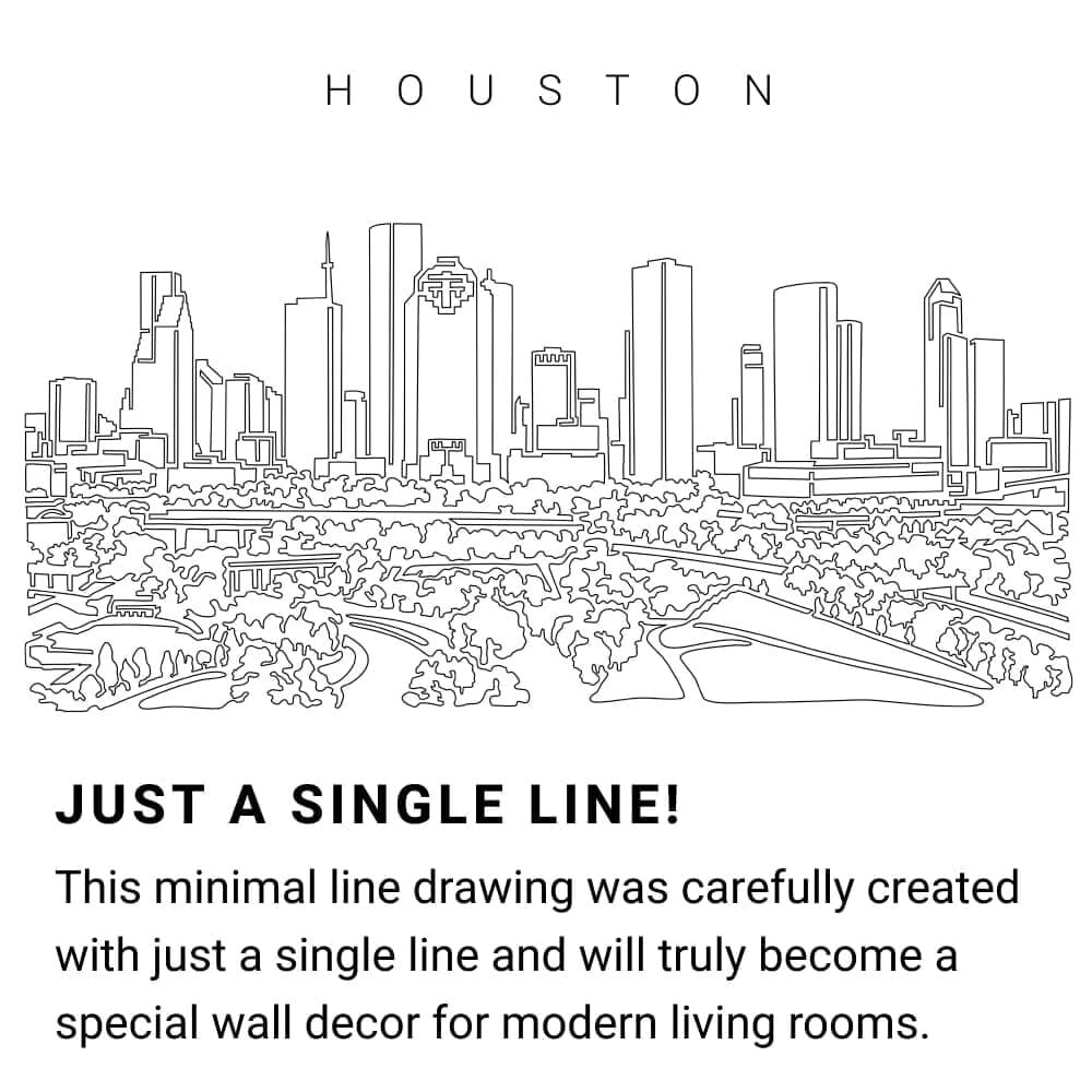 Houston Skyline Continuous Line Drawing Art Work Houston Skyline Continuous Line Drawing Art Work