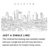 Houston Skyline Continuous Line Drawing Art Work