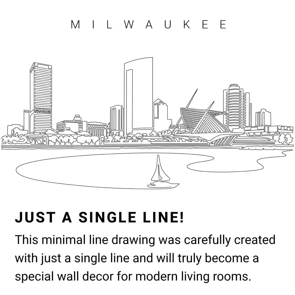 Milwaukee Skyline Continuous Line Drawing Art Work Milwaukee Skyline Continuous Line Drawing Art Work