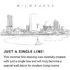 Milwaukee Skyline Continuous Line Drawing Art Work