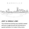Nashville Skyline Continuous Line Drawing Art Work