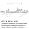 Nashville Skyline Continuous Line Drawing Art Work