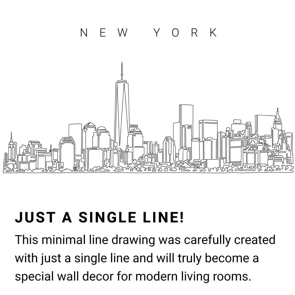 New York City Skyline Continuous Line Drawing Art Work New York City Skyline Continuous Line Drawing Art Work
