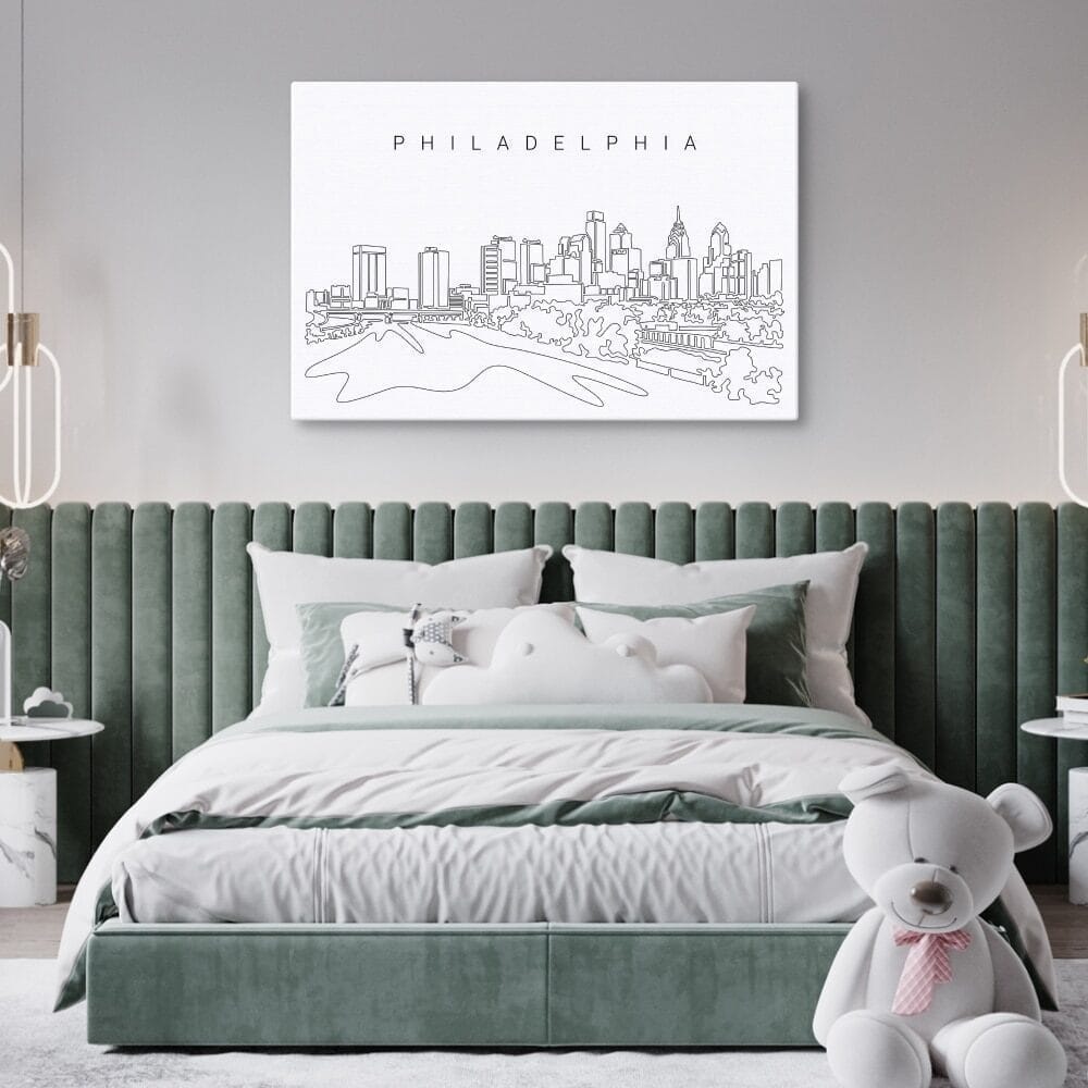 Philadelphia Skyline Canvas Art Print Lifestyle Philadelphia Skyline Canvas Art Print Lifestyle