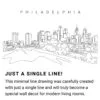 Philadelphia Skyline Continuous Line Drawing Art Work