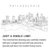 Philadelphia Skyline Continuous Line Drawing Art Work