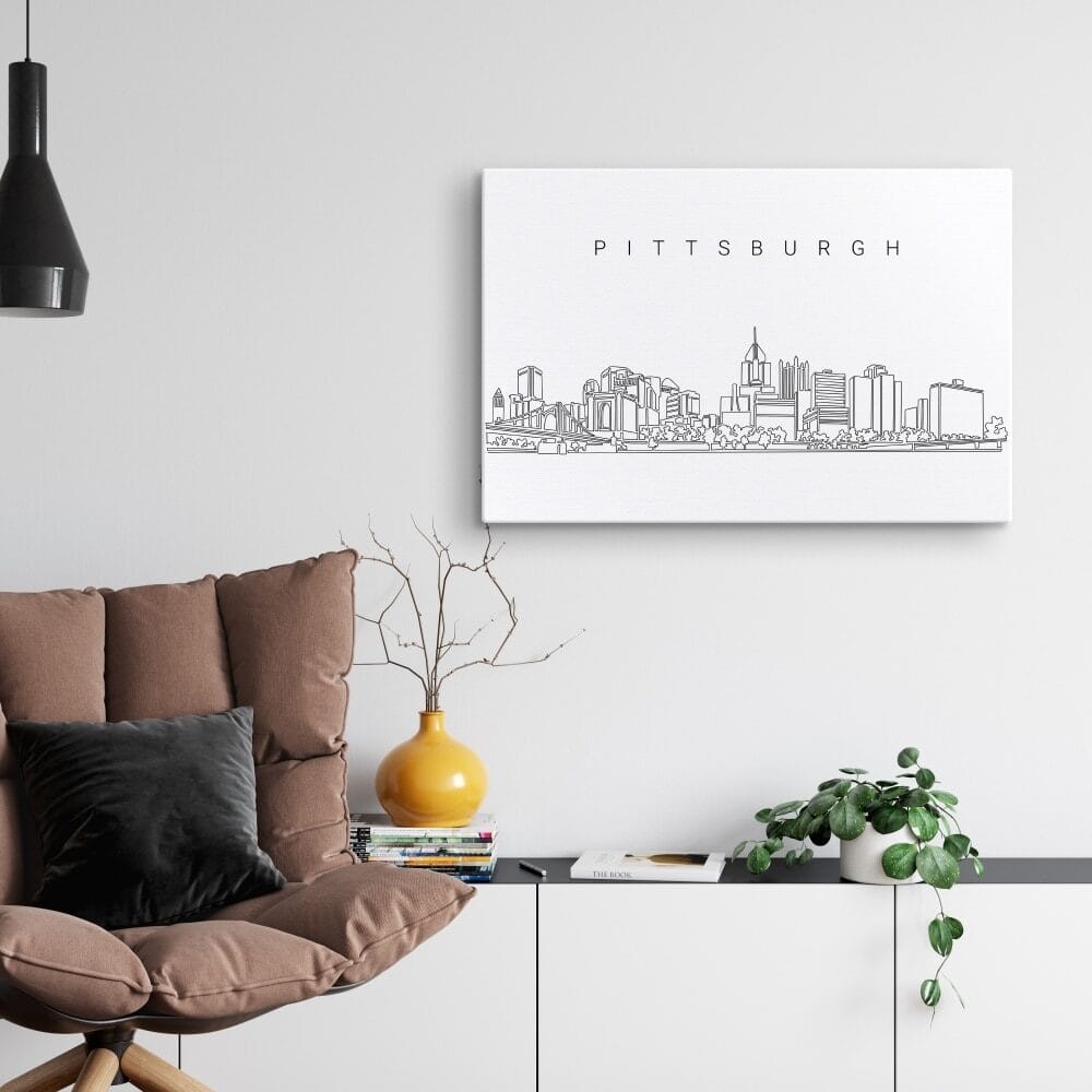 Pittsburgh Skyline Canvas Art Print Lifestyle Pittsburgh Skyline Canvas Art Print Lifestyle
