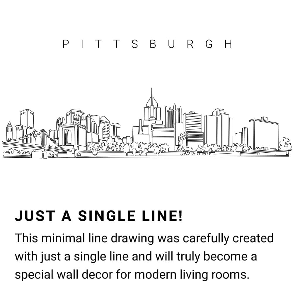 Pittsburgh Skyline Continuous Line Drawing Art Work Pittsburgh Skyline Continuous Line Drawing Art Work