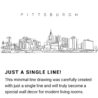 Pittsburgh Skyline Continuous Line Drawing Art Work