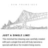 San Francisco Continuous Line Drawing Art Work