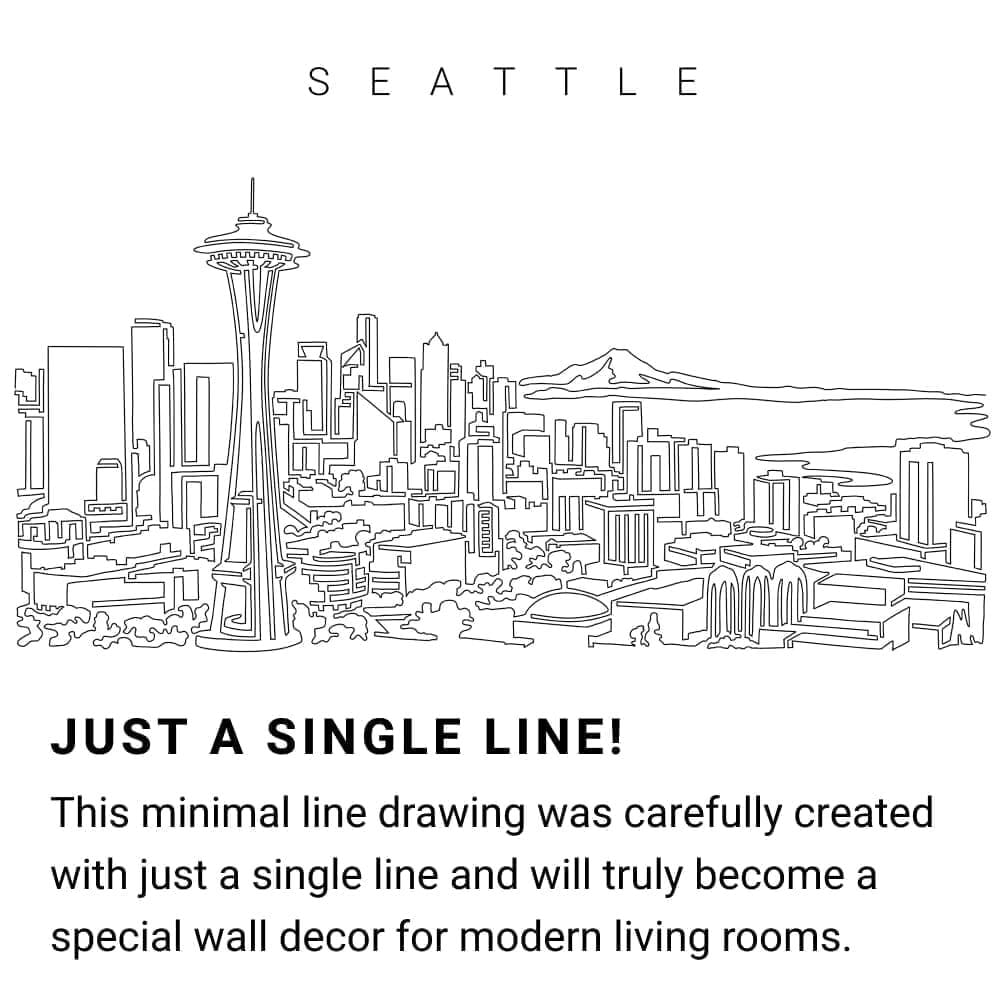 Seattle Skyline Continuous Line Drawing Art Work Seattle Skyline Continuous Line Drawing Art Work