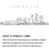 louisville skyline Continuous Line Drawing Art Work
