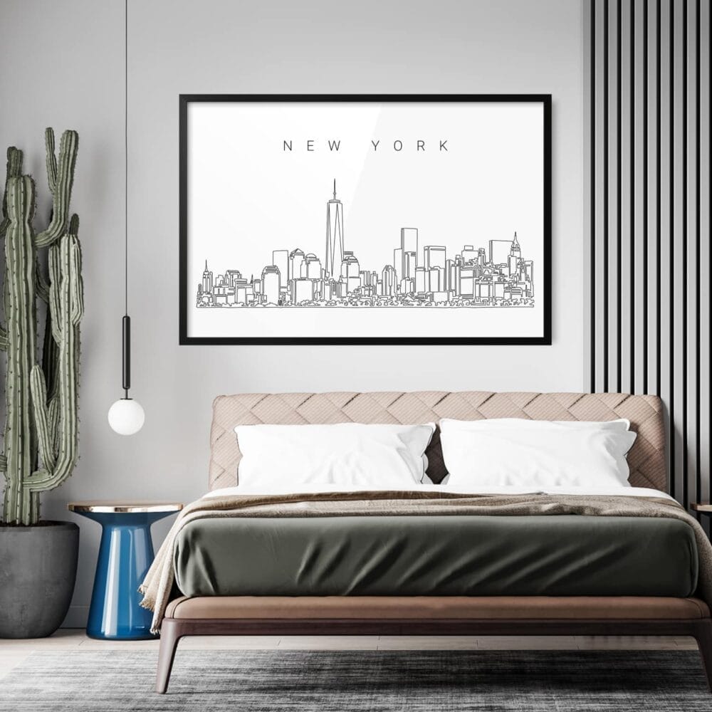 Framed New York City SKyline Wall Art lifestyle Framed New York City SKyline Wall Art lifestyle