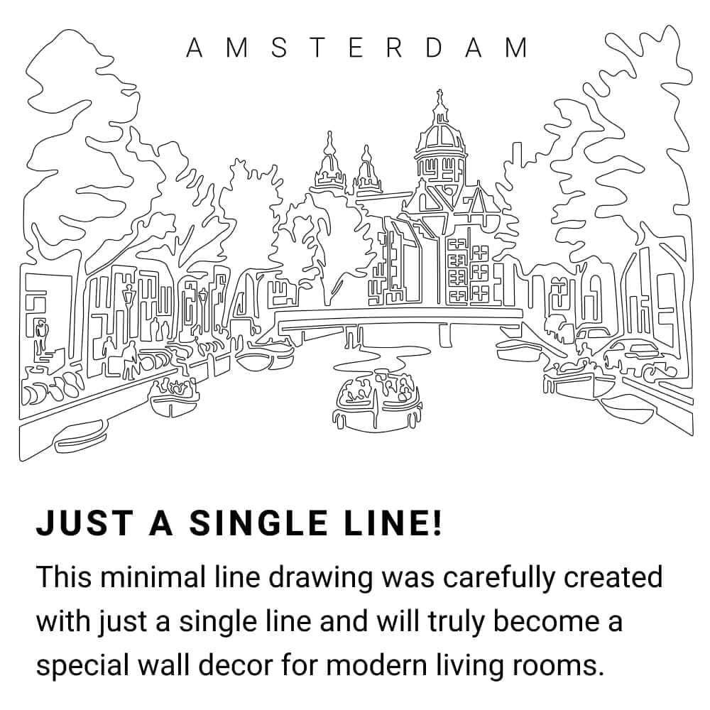Amsterdam Skyline Continuous Line Drawing Art Work Amsterdam Skyline Continuous Line Drawing Art Work