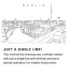 Berlin Skyline Continuous Line Drawing Art Work