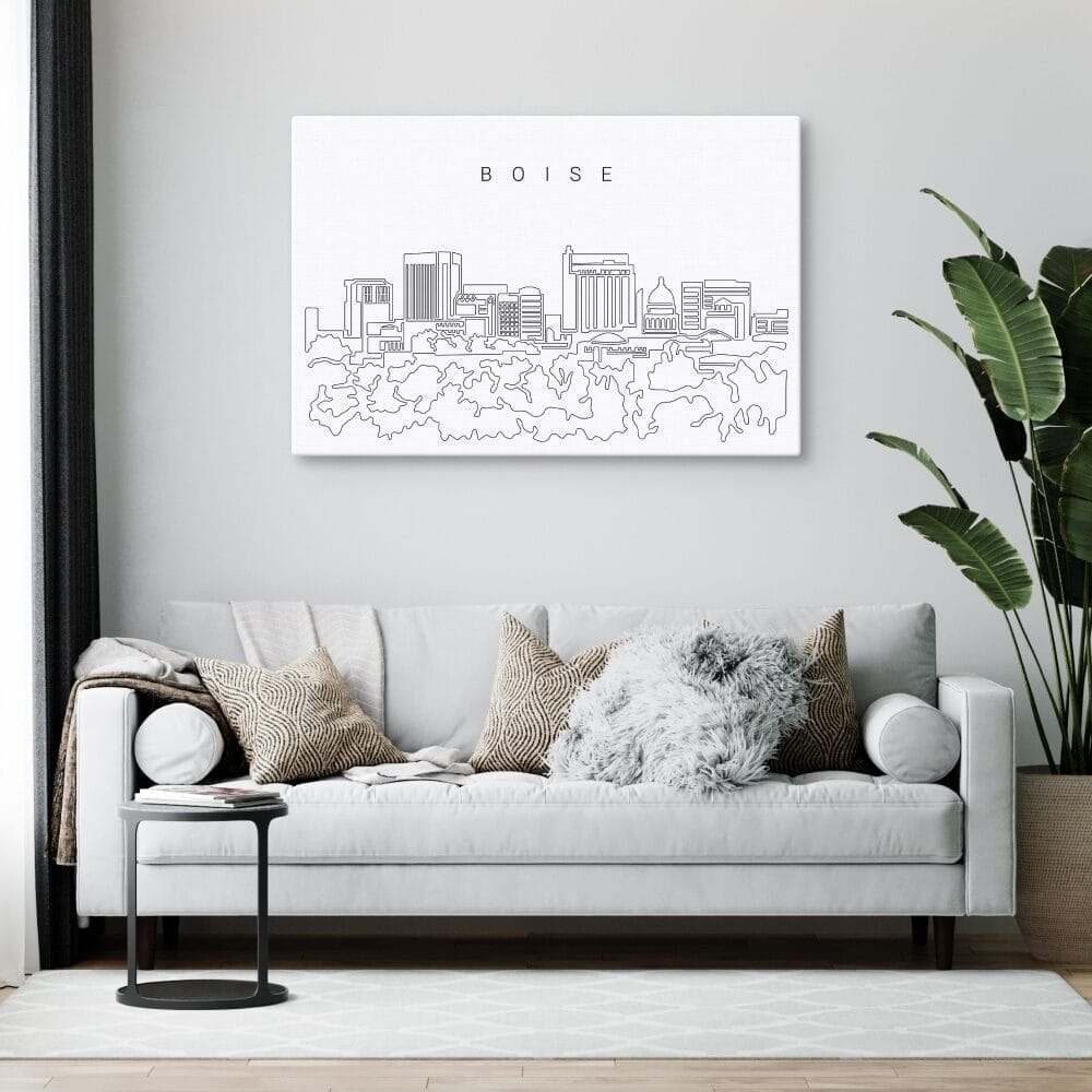 Boise Idaho Skyline Canvas Art Print Lifestyle Boise Idaho Skyline Canvas Art Print Lifestyle