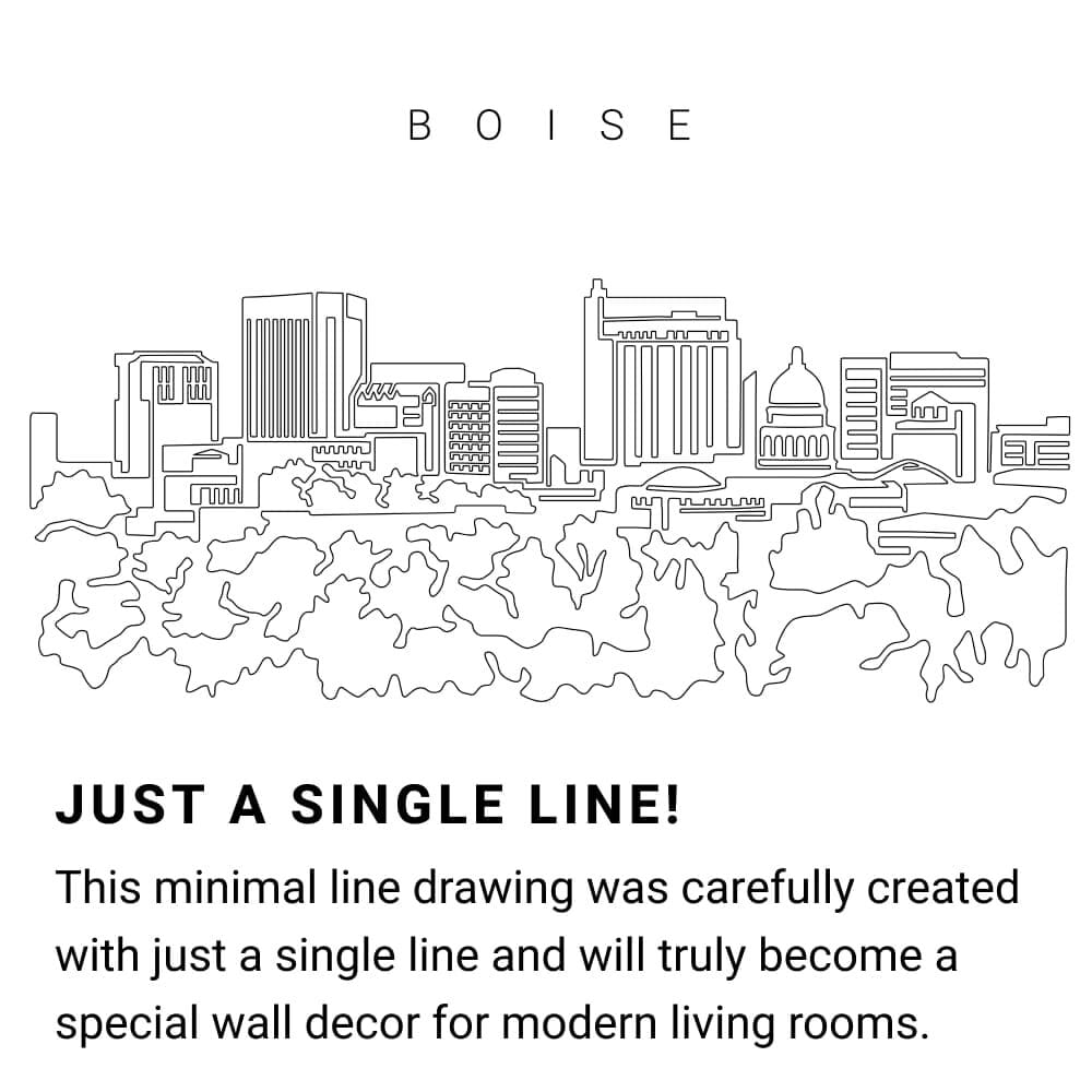 Boise Idaho Skyline Continuous Line Drawing Art Work Boise Idaho Skyline Continuous Line Drawing Art Work