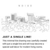 Boise Idaho Skyline Continuous Line Drawing Art Work