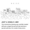 Boise Idaho Skyline Continuous Line Drawing Art Work