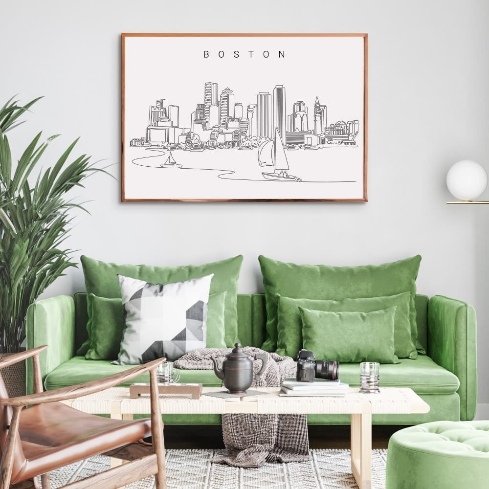 Boston Harbor Skyline Living Room Wall Decor Boston Harbor Skyline Living Room Wall Decor