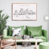 Boston Harbor Skyline Living Room Wall Decor