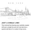 Brooklyn Bridge Continuous Line Drawing Art Work