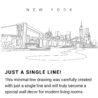 Brooklyn Bridge Continuous Line Drawing Art Work