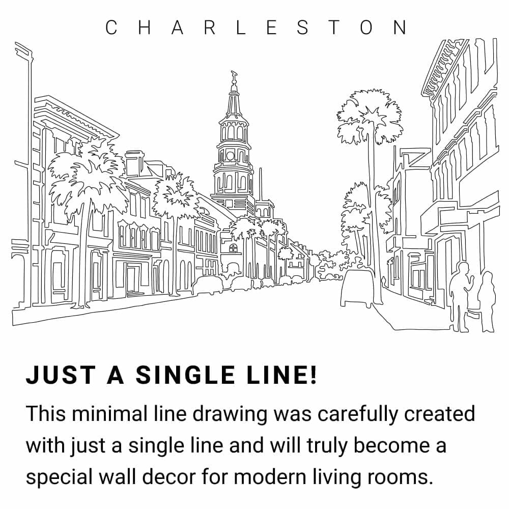 Charleston Continuous Line Drawing Art Work Charleston Continuous Line Drawing Art Work