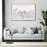 Charlotte NC Skyline Wall Art for Living Room