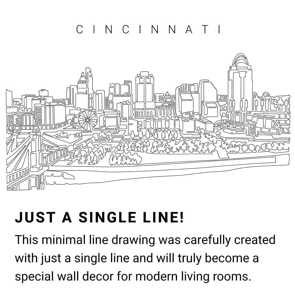 Cincinnati Skyline Continuous Line Drawing Art Work Cincinnati Skyline Continuous Line Drawing Art Work