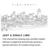 Cincinnati Skyline Continuous Line Drawing Art Work