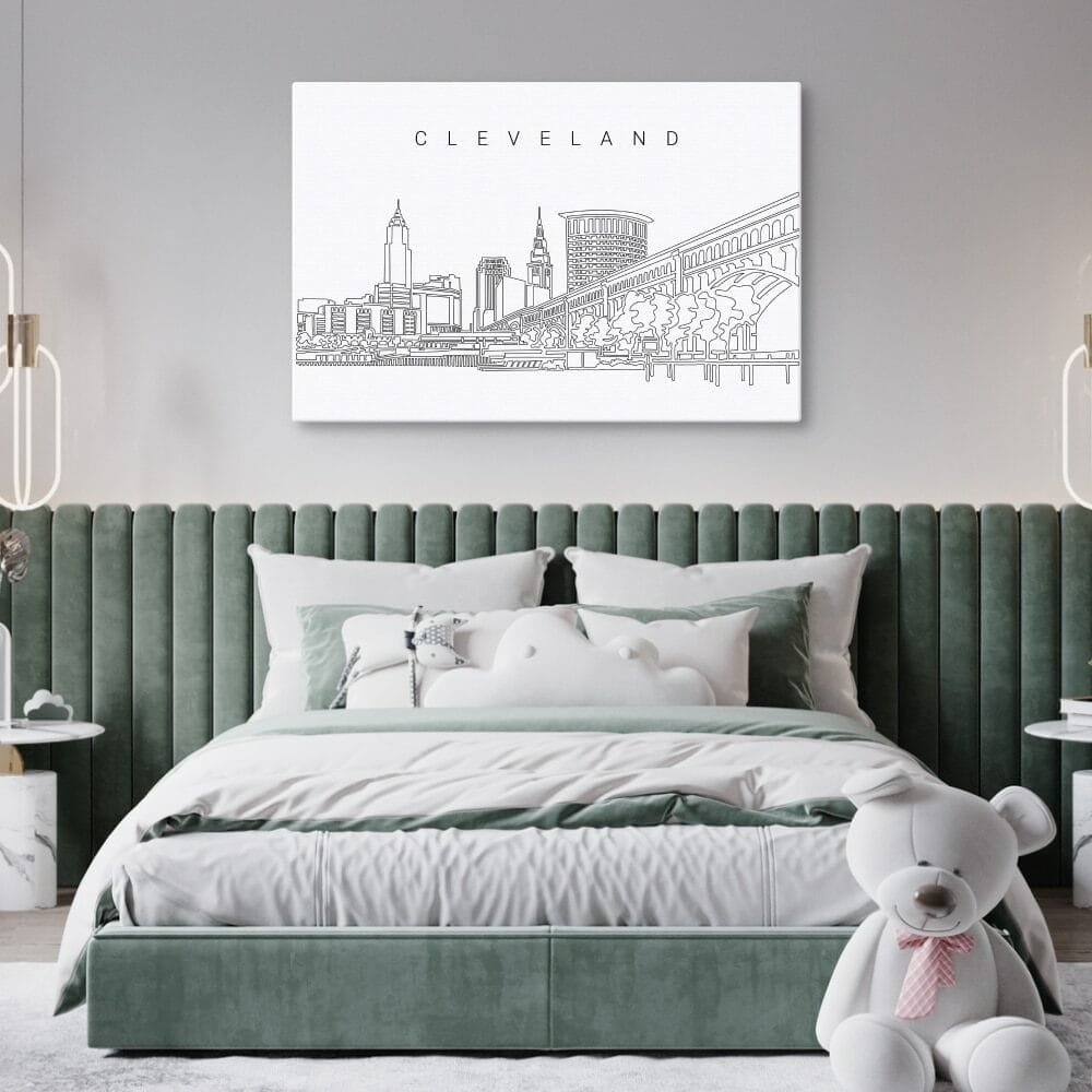 Cleveland Skyline Canvas Art Print Lifestyle Cleveland Skyline Canvas Art Print Lifestyle