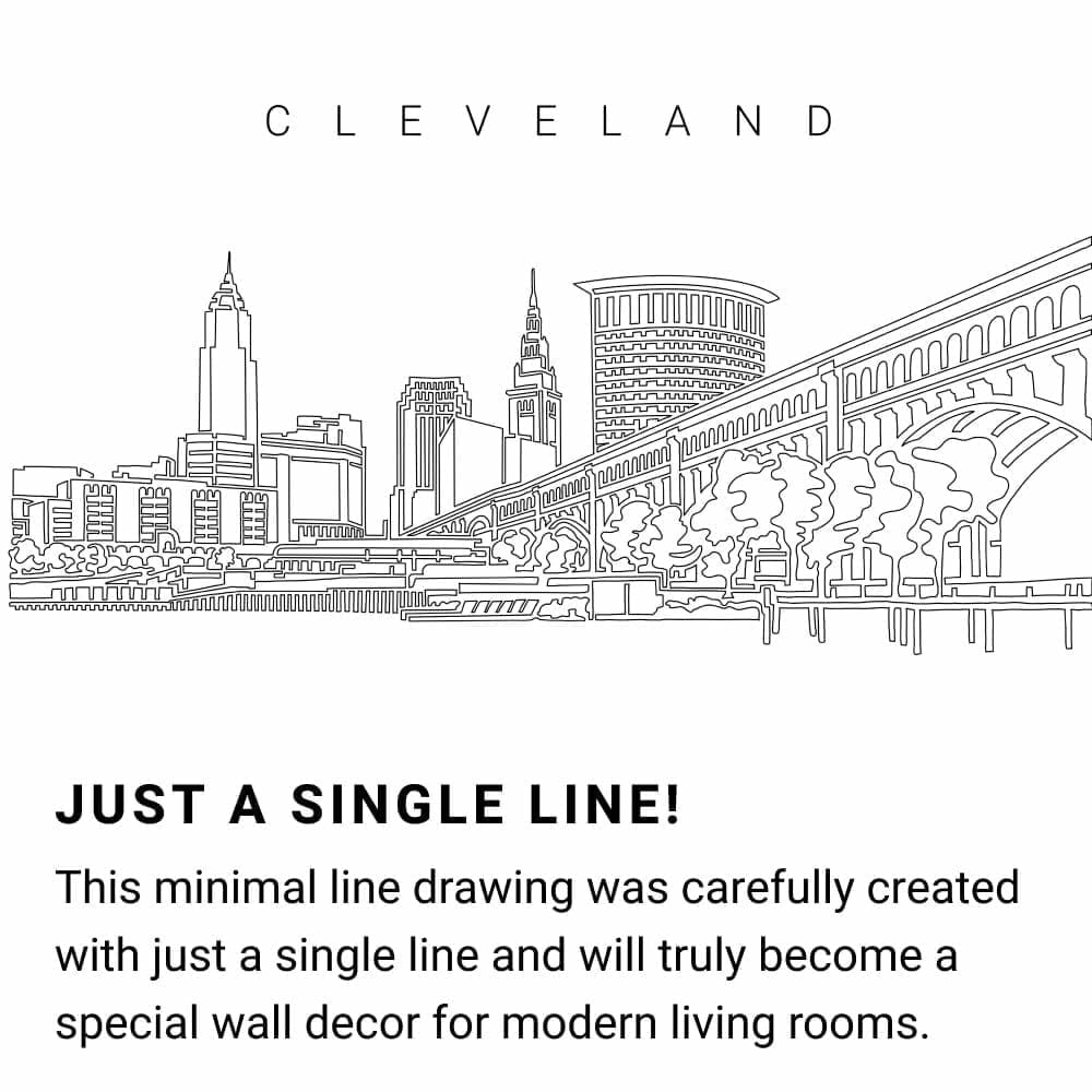 Cleveland Skyline Continuous Line Drawing Art Work Cleveland Skyline Continuous Line Drawing Art Work