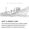 Cleveland Skyline Continuous Line Drawing Art Work
