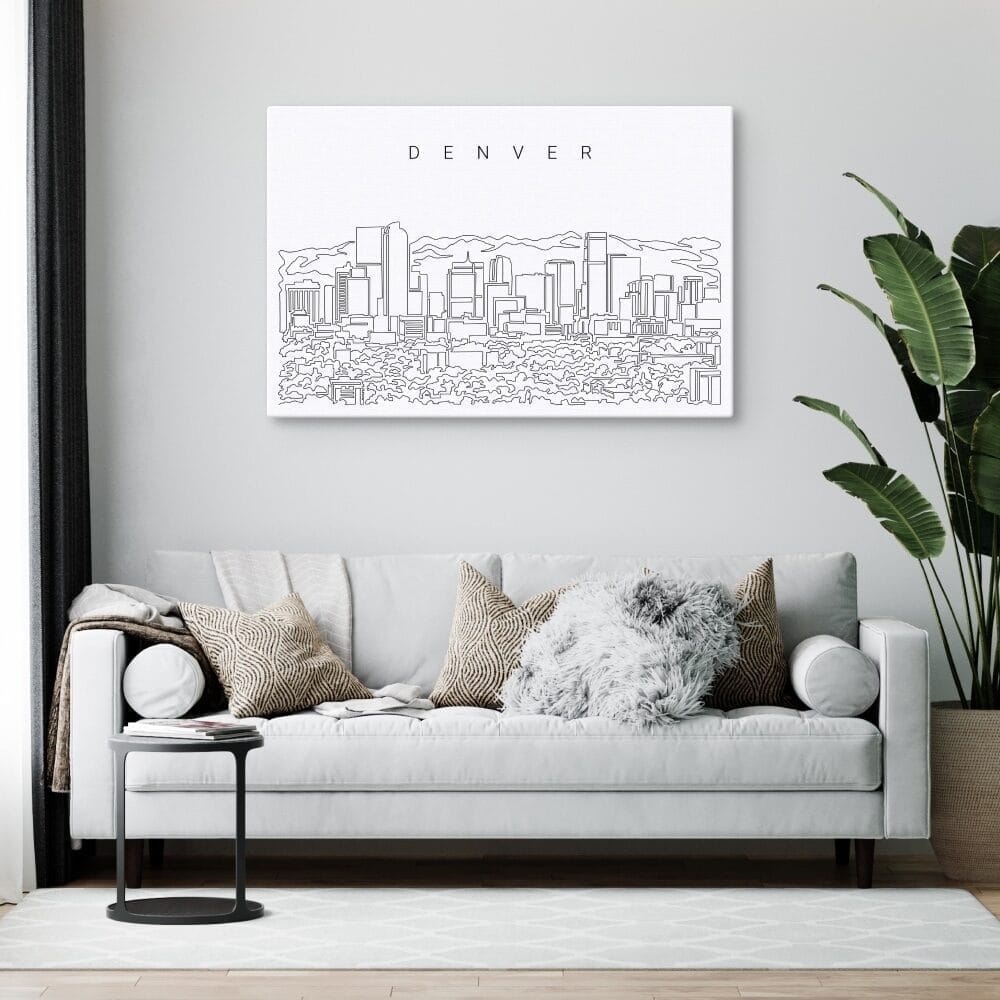 Denver Skyline Canvas Art Print Lifestyle Denver Skyline Canvas Art Print Lifestyle