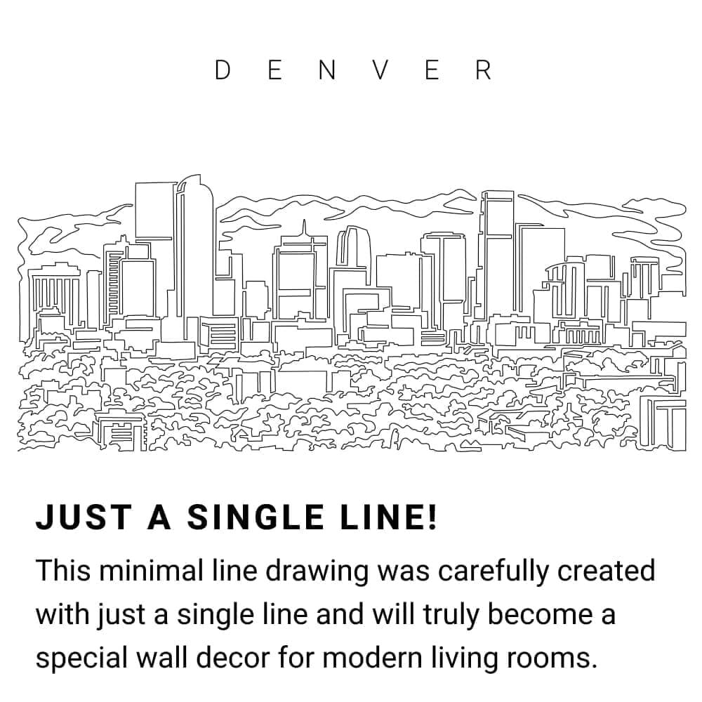 Denver Skyline Continuous Line Drawing Art Work Denver Skyline Continuous Line Drawing Art Work
