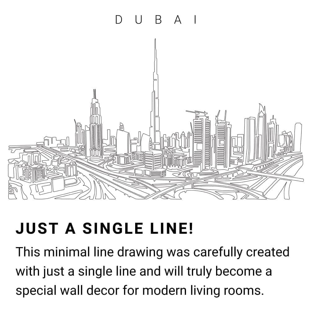 Dubai Skyline Continuous Line Drawing Art Work Dubai Skyline Continuous Line Drawing Art Work