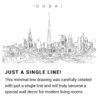 Dubai Skyline Continuous Line Drawing Art Work