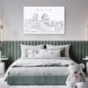 Durham NC Skyline Canvas Art Print Lifestyle