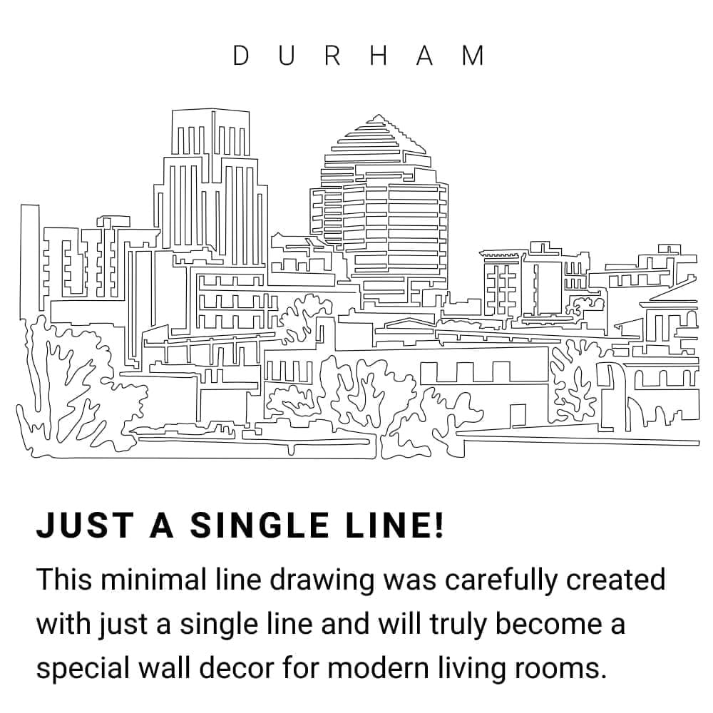 Durham NC Skyline Continuous Line Drawing Art Work Durham NC Skyline Continuous Line Drawing Art Work